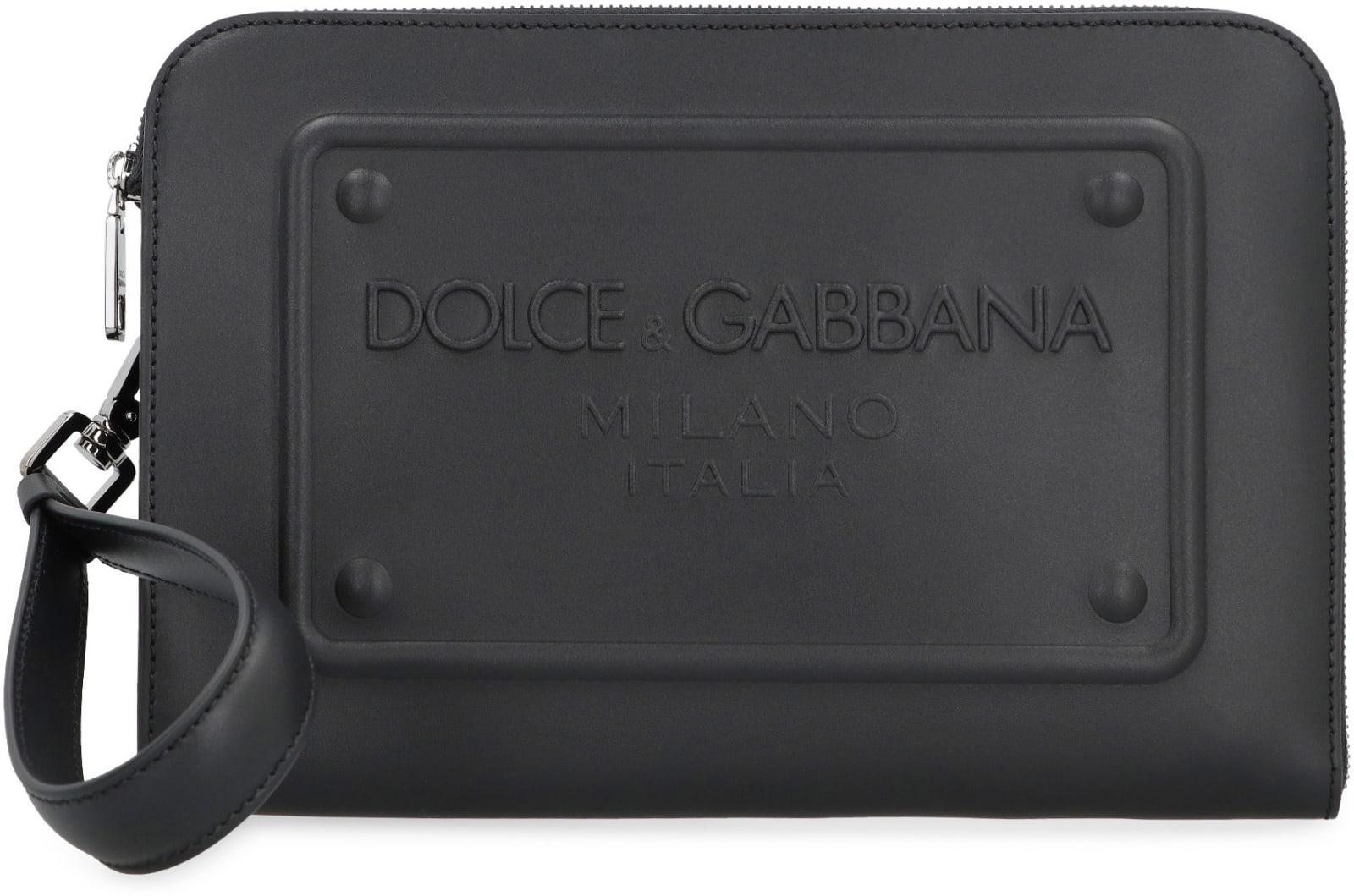 Leather Clutch In Black Product Image