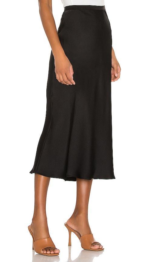 ANINE BING Bar Silk Skirt in Black - Black. Size M (also in XS, L). Product Image