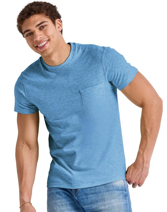 Hanes Originals Mens Tri-Blend Pocket T-Shirt Black S Product Image