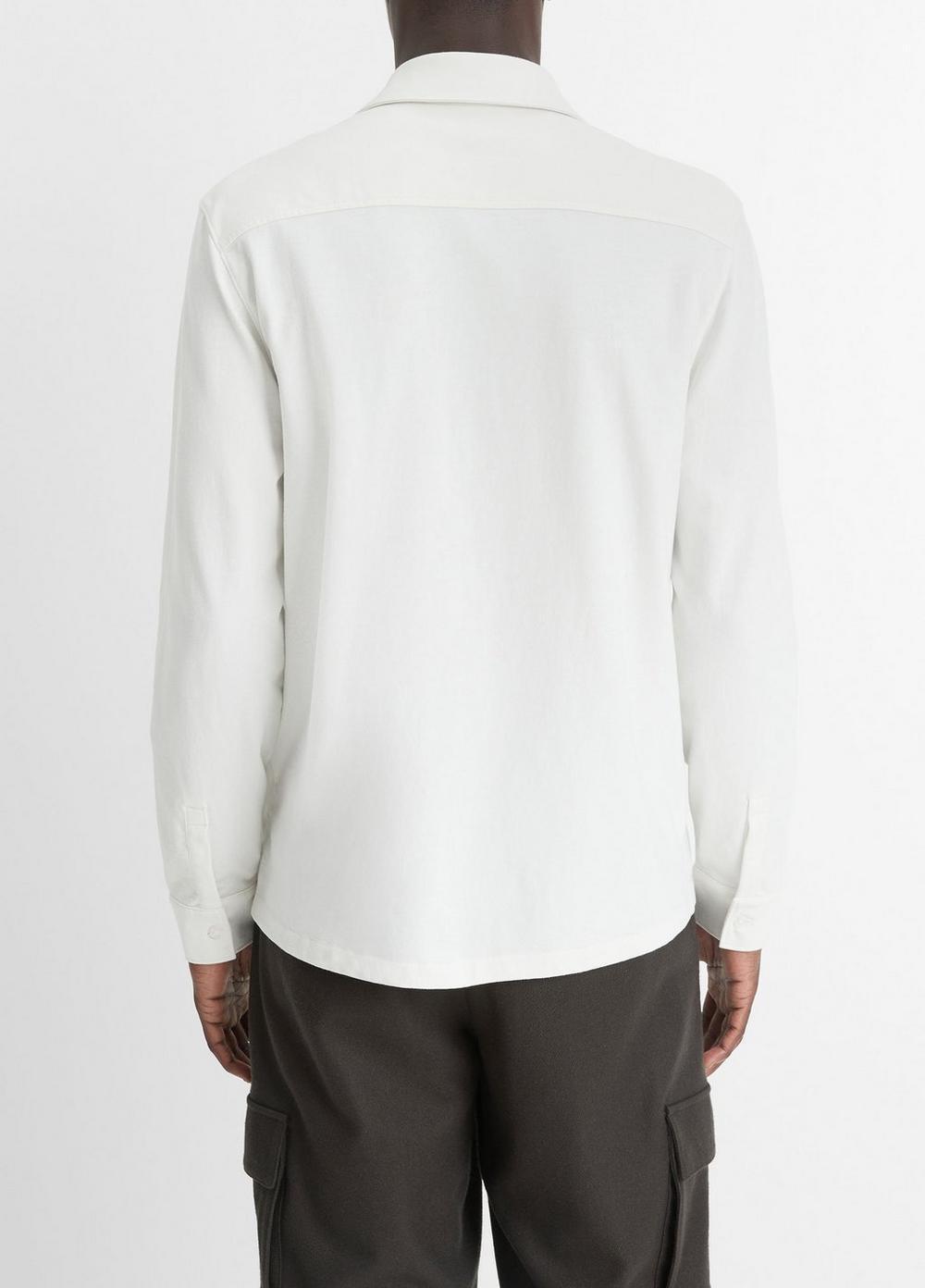 Sueded Cotton Jersey Button-Front Shirt Product Image