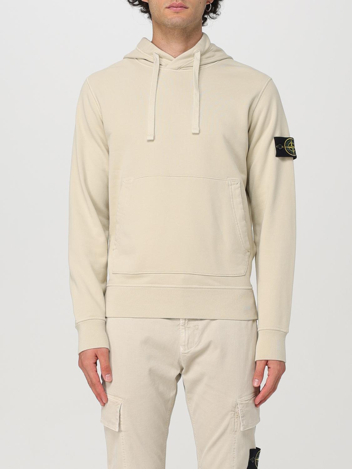 STONE ISLAND Compass Logo Hoodie In Yellow Cream Product Image