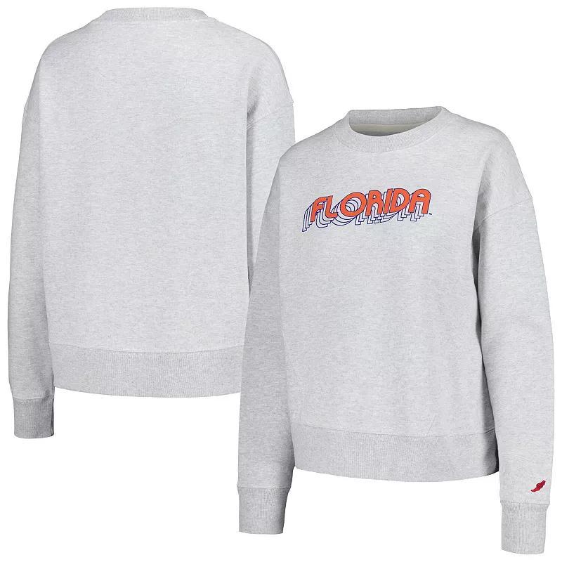 Womens League Collegiate Wear Ash Florida Gators Boxy Pullover Sweatshirt Product Image