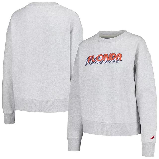 Womens League Collegiate Wear Ash Florida Gators Boxy Pullover Sweatshirt Product Image