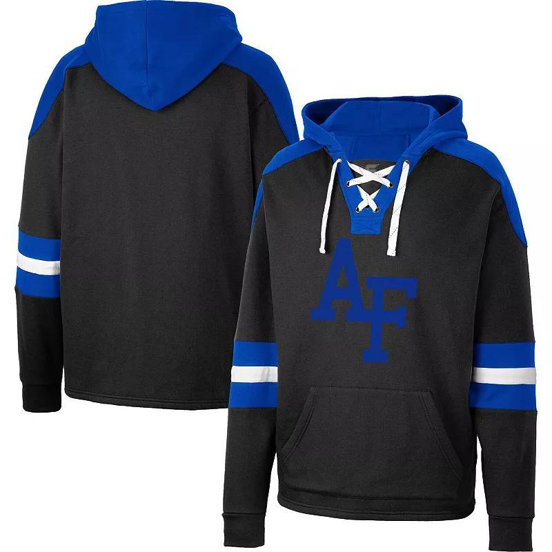 Mens Colosseum Black Air Force Falcons Lace-Up 4.0 Pullover Hoodie Product Image