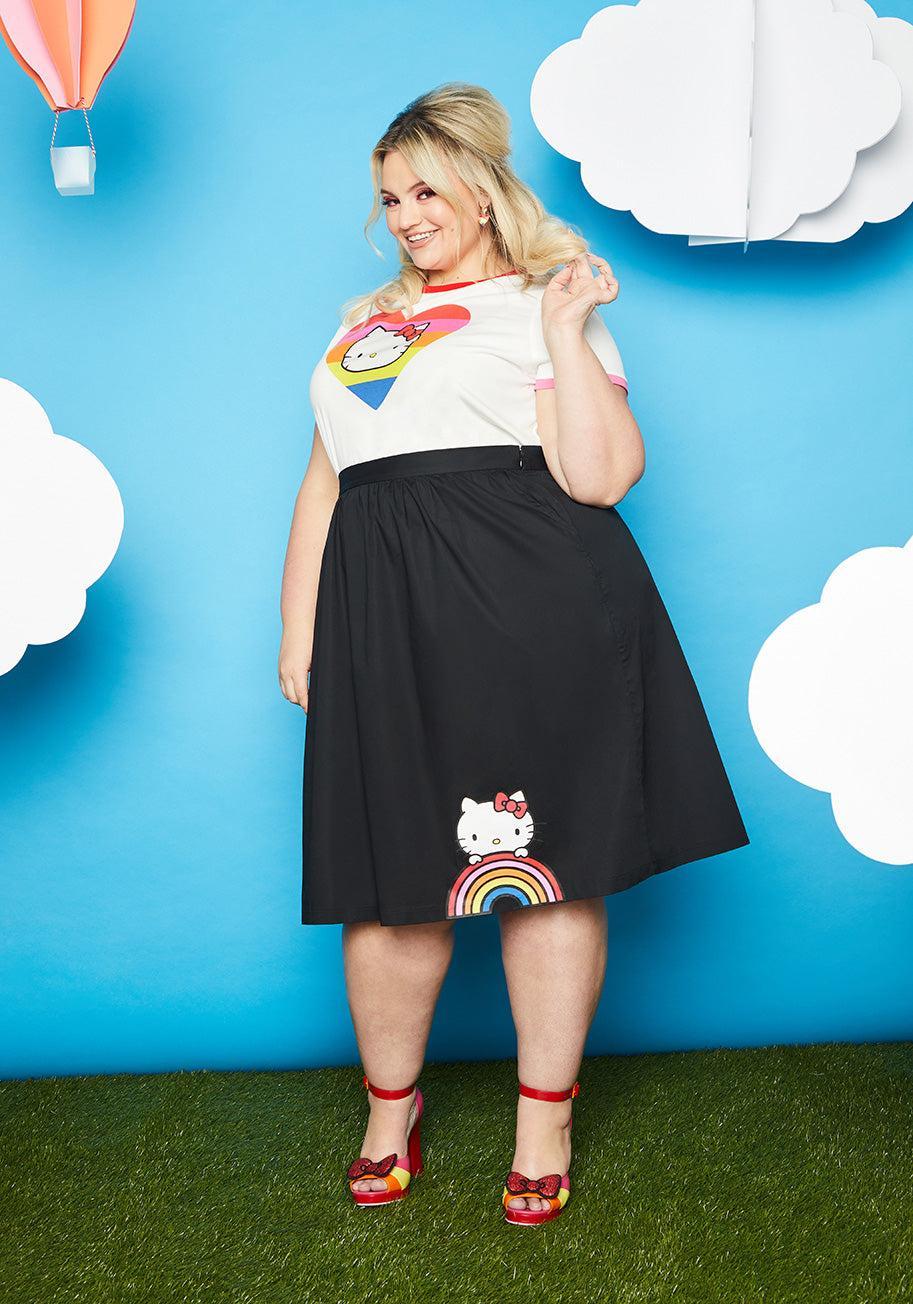 ModCloth x Hello Kitty Let's Go Rainbow A-Line Skirt Product Image