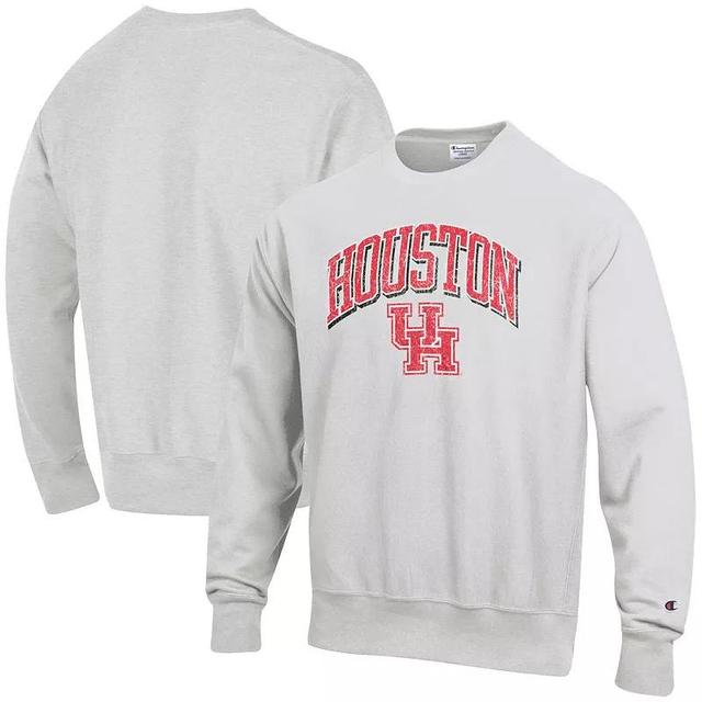 Mens Champion Gray Houston Cougars Arch Over Logo Reverse Weave Pullover Sweatshirt Product Image