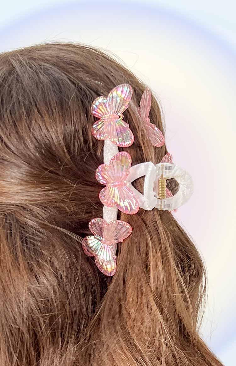 Pink Iridescent Butterfly Claw Clip Product Image