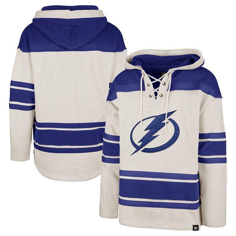 Mens 47 Oatmeal Tampa Bay Lightning Rockaway Lace-Up Pullover Hoodie Product Image