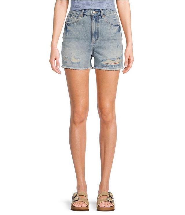 C&V Chelsea & Violet Distressed Cut-Off Denim Shorts Product Image