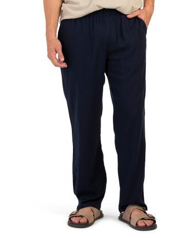 Linen And Viscose Blend Drawstring Pants for Men Product Image