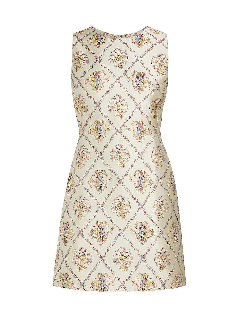 Etro Lattice Floral Sleeveless Jacquard Dress Product Image