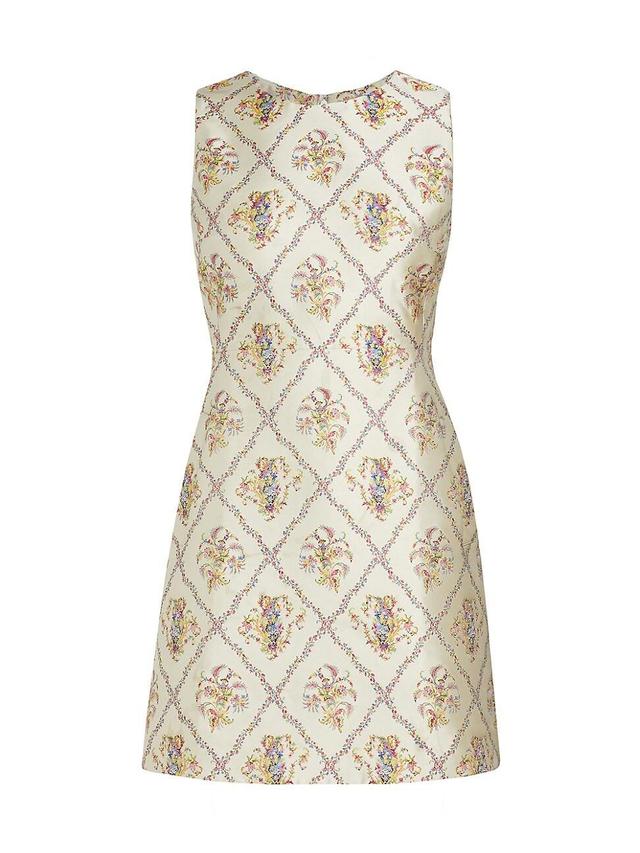 Etro Lattice Floral Sleeveless Jacquard Dress Product Image