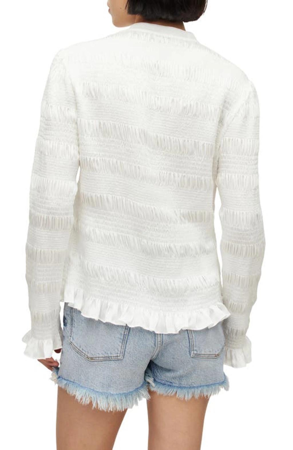 Meg Shirred Blouse In White Product Image