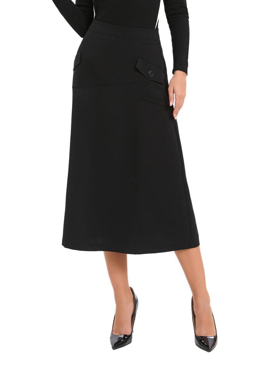 A-Line Midi Skirt With Pockets Product Image