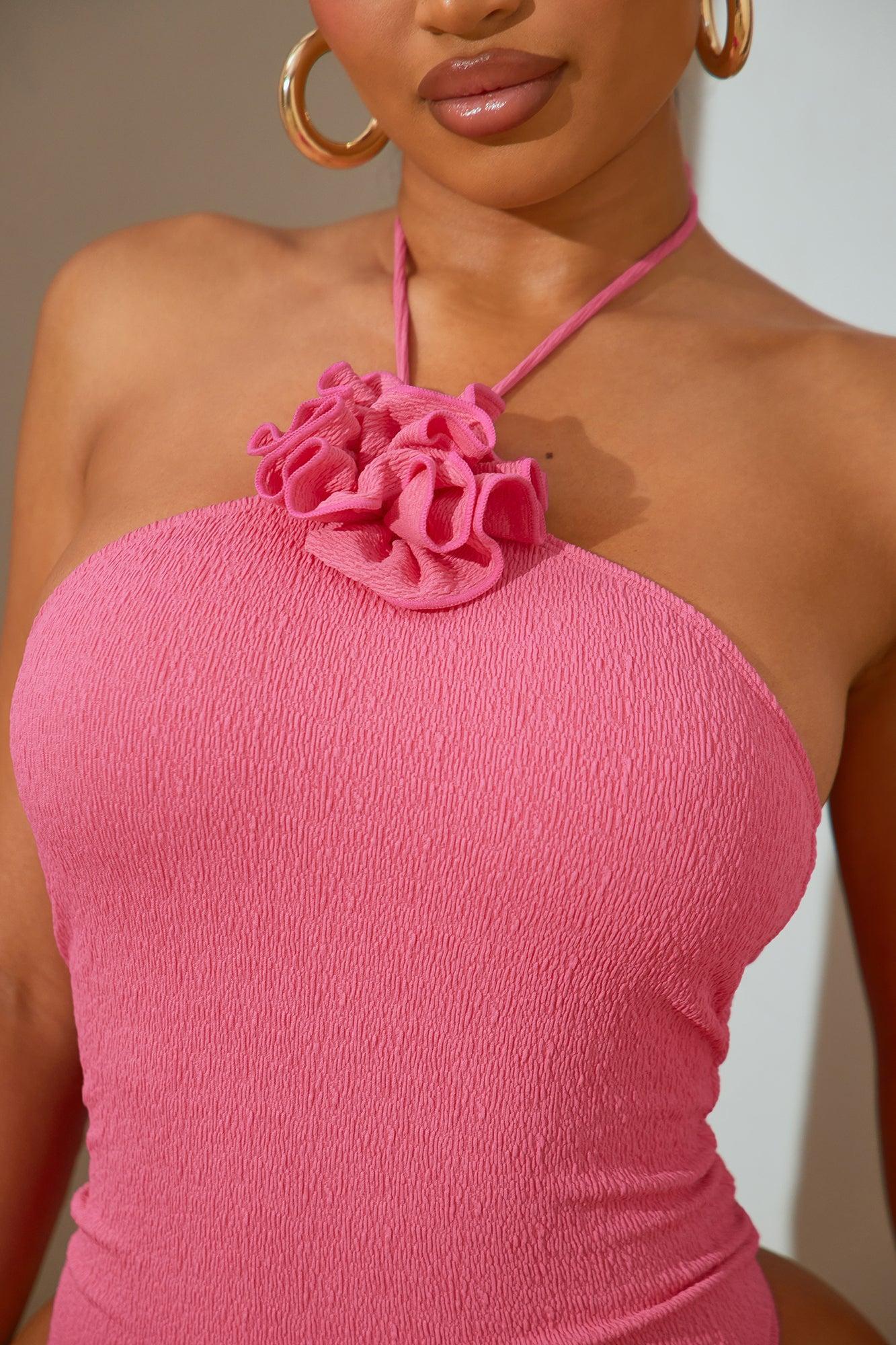 Rose Touch 1 Piece Swimsuit - Fuchsia Product Image