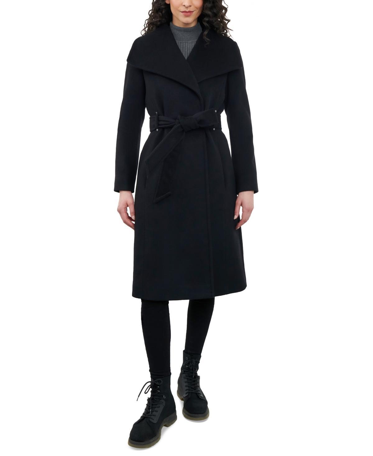 Anne Klein Womens Cashmere Blend Belted Wrap Coat Product Image