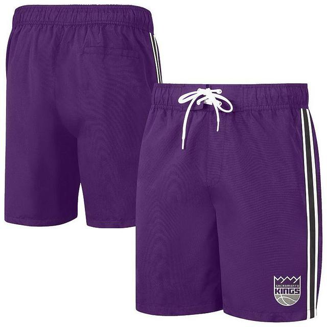 Mens G-III Sports by Carl Banks Purple/Black Sacramento Kings Sand Beach Volley Swim Shorts Product Image