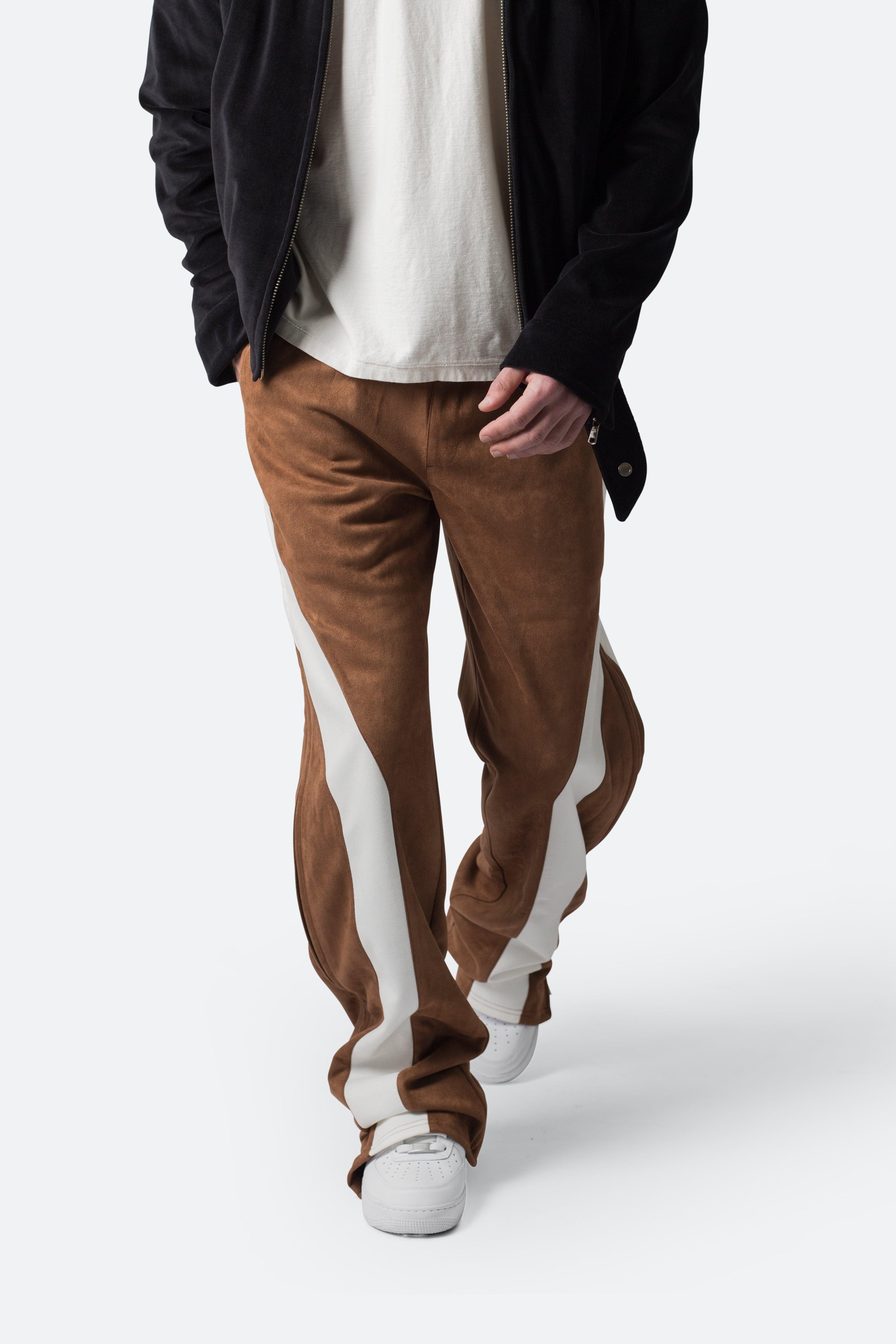 Suede Drawcord Pants - Brown Product Image