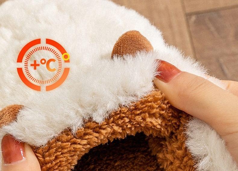 Ear Accent Fleece Home Slippers Product Image