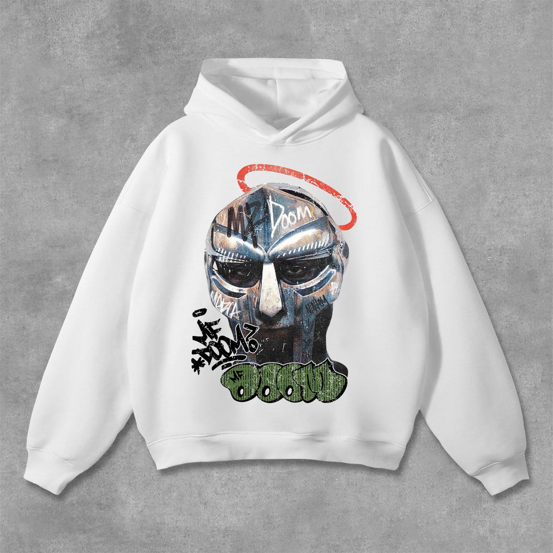 Vintage The Illest Villain Mf Doom Graphic Print Pocketless Hoodie Product Image