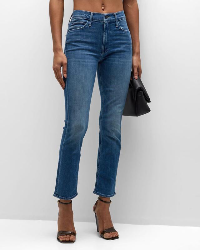 MOTHER The Dazzler Mid Rise Ankle Straight Leg Jeans Product Image