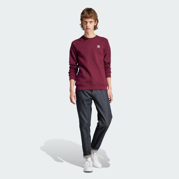 adidas Trefoil Essentials Crewneck Maroon S Mens Product Image