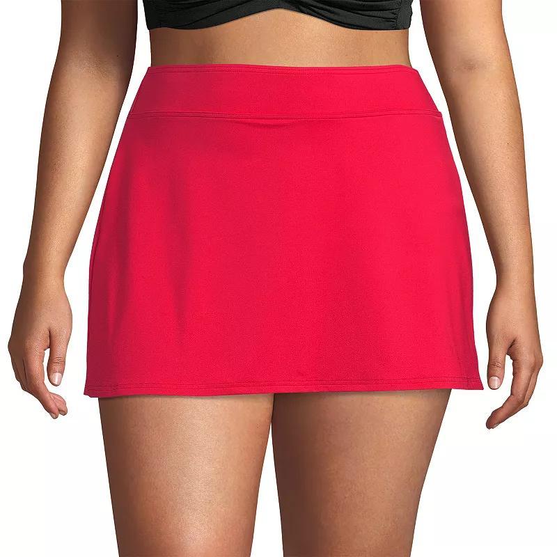 Plus Size Lands End UPF 50 Tummy Slimmer Swim Skirt, Womens Product Image