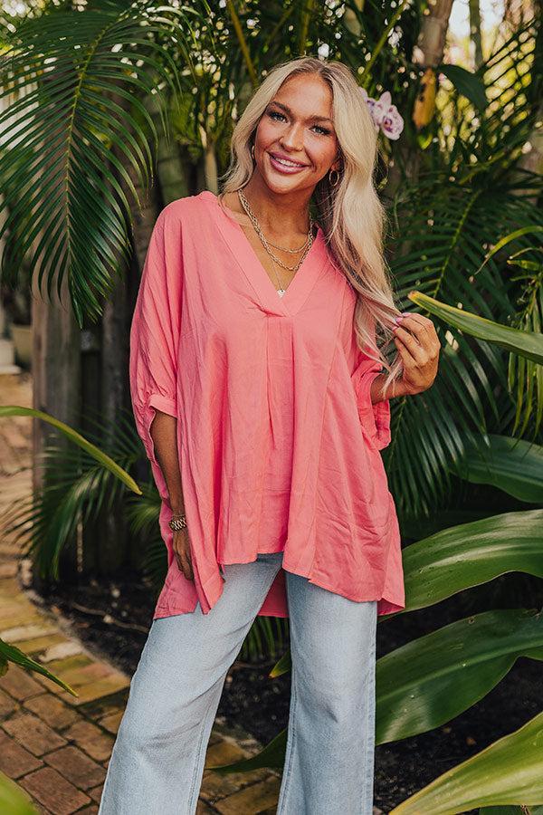 Sun-Kissed Sands Shift Top In Coral Product Image