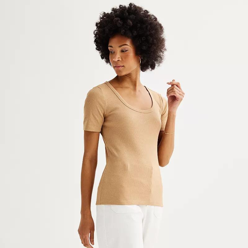 Womens Sonoma Goods For Life Shrunken Scoop Rib Tee Product Image