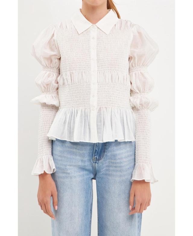 endless rose Womens Smocked Blouse Product Image