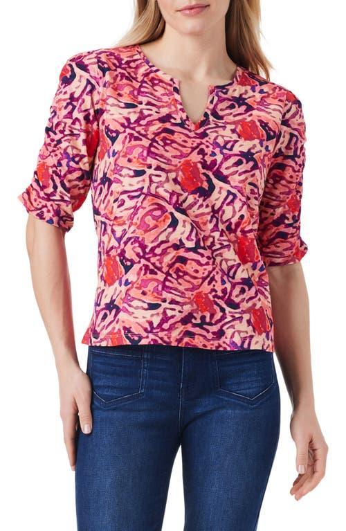 NZT by NIC+ZOE Blurred Floral Cotton Top Product Image