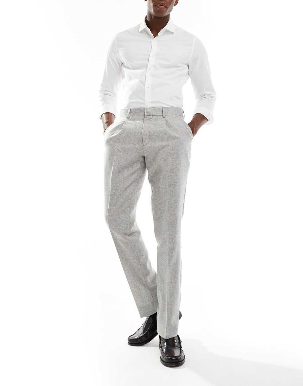 Shelby and Sons tailored slim pants in light gray - part of a set Product Image