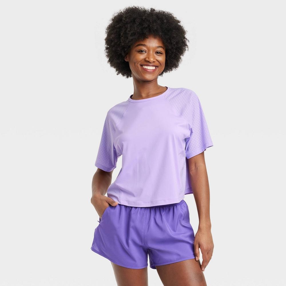 Womens Woven Mid-Rise Run Shorts 3 - All In Motion Purple Product Image