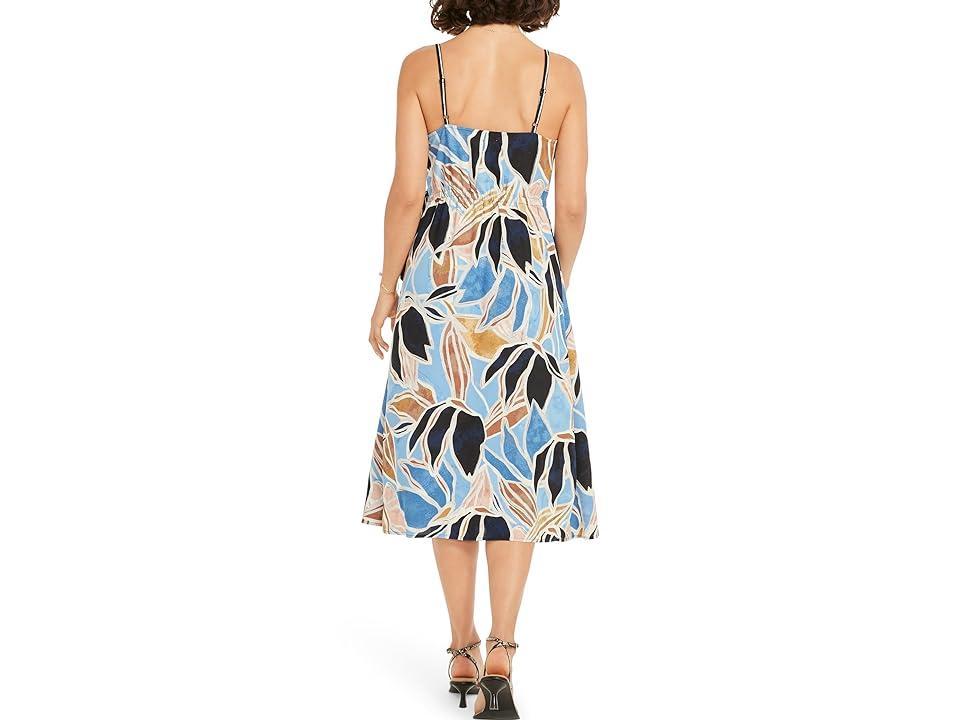 NIC+ZOE Sapphire Shades Faux Wrap Midi Sundress Product Image