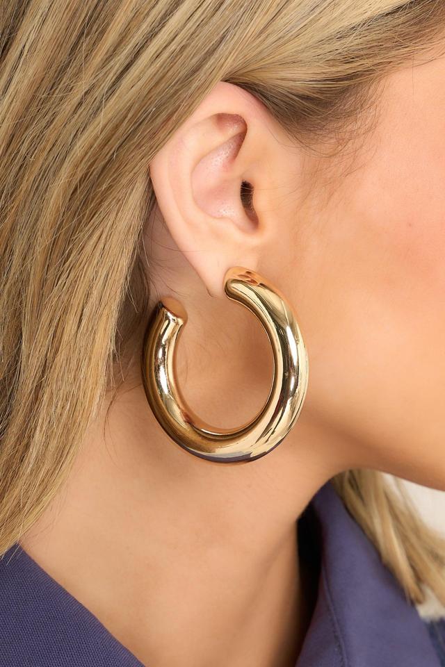 Last Chance Gold Hoop Earrings Product Image