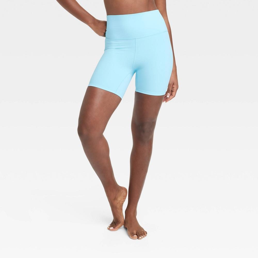 Womens Everyday Soft Ultra High-Rise Bike Shorts 6 - All In Motion Light Blue XS Product Image