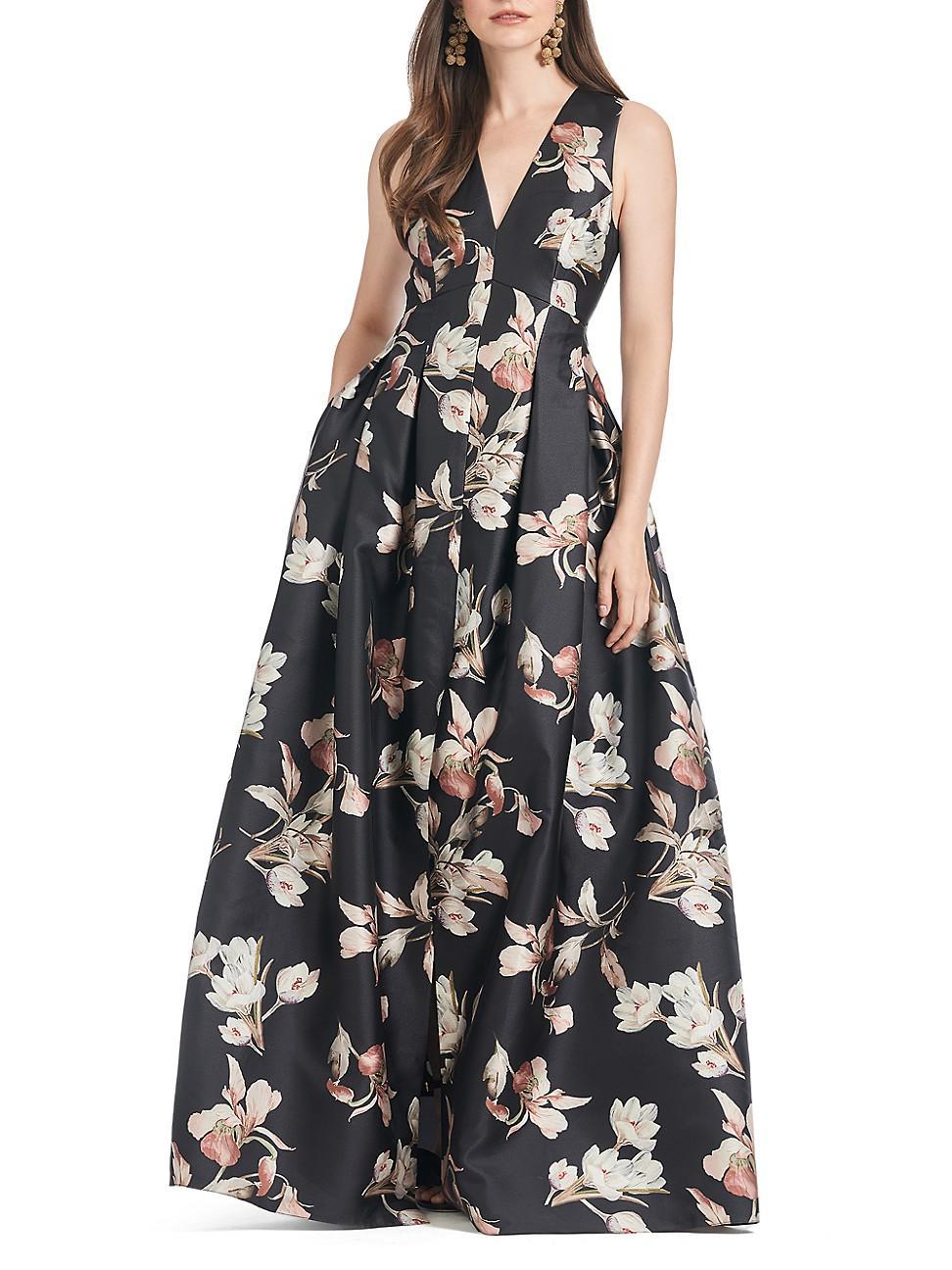 Womens Brooke Floral Mikado Sleeveless Gown product image