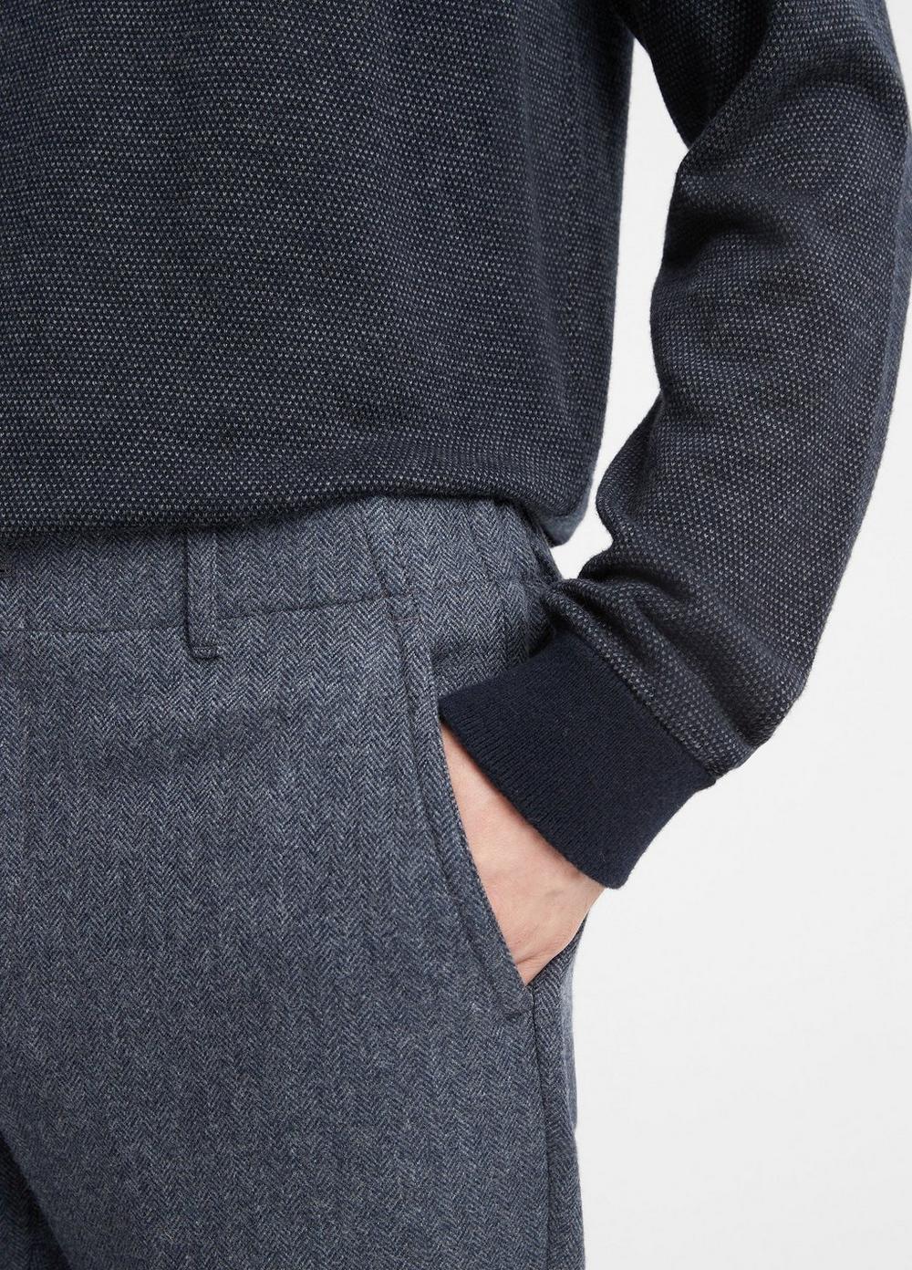 Herringbone Virgin Wool-Blend Flannel Trouser Product Image