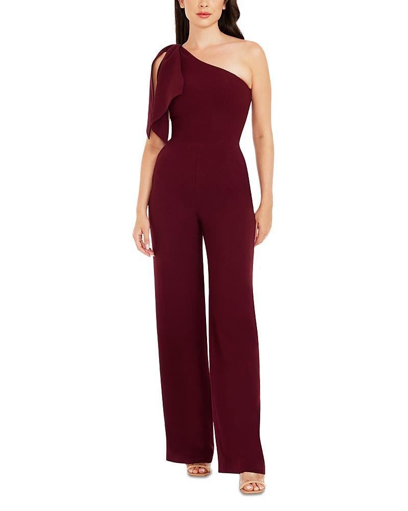 Womens Tiffany Asymmetric Stretch Crepe Wide-Leg Jumpsuit Product Image