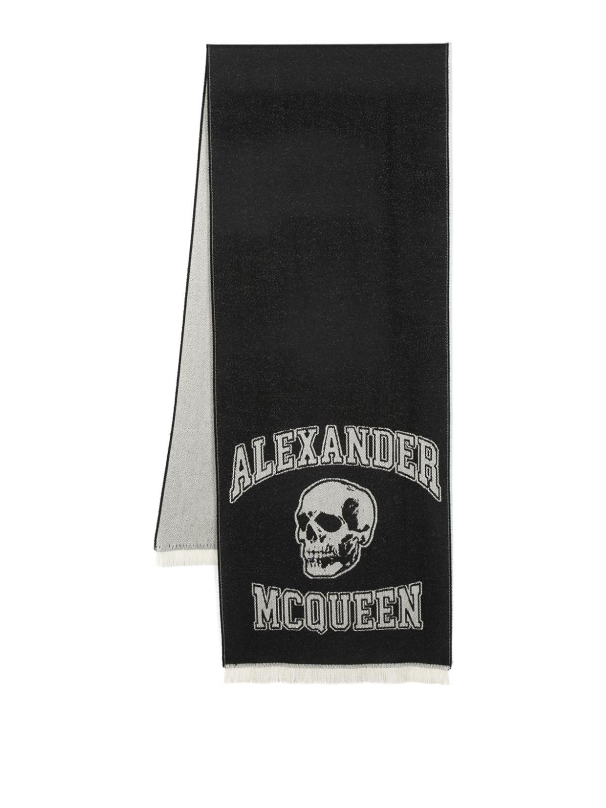 Logo Wool Scarf In Blackwhite Product Image