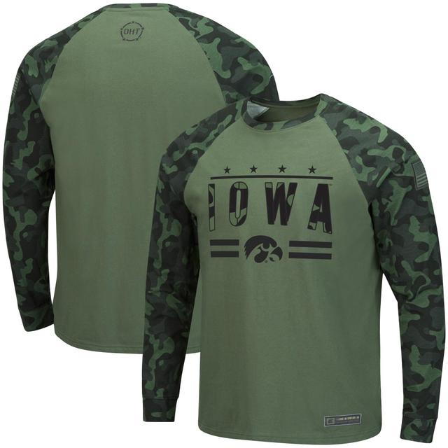 Mens Colosseum Olive/Camo Virginia Cavaliers OHT Military Appreciation Raglan Long Sleeve T-Shirt UVA Team Product Image