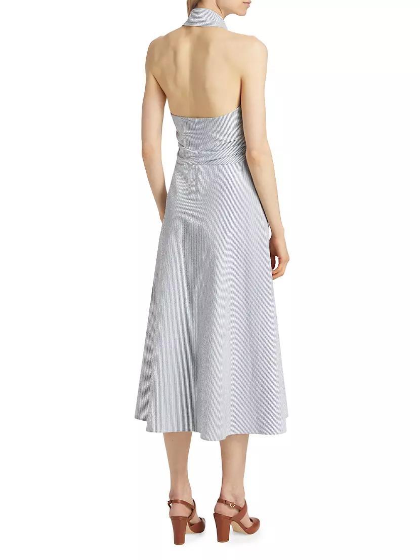 Mackey Seersucker Halter Midi-Dress Product Image