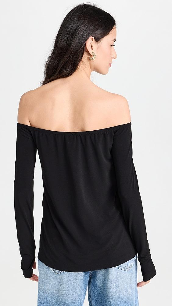 Norma Kamali Long Sleeve Off Shoulder Top | Shopbop Product Image