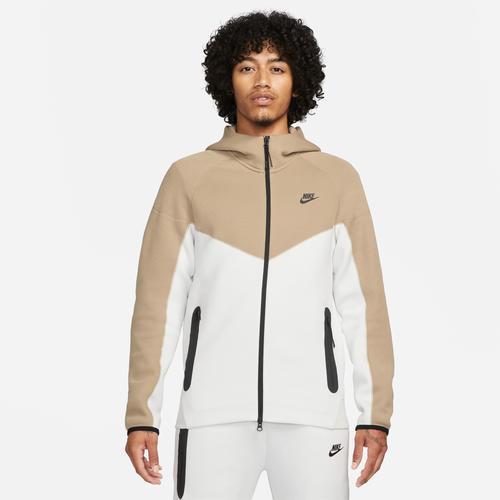 Nike Mens Nike Tech Fleece Full-Zip Hoodie - Mens Beige/White Product Image