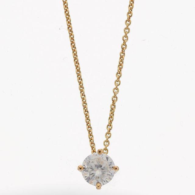 Radiant Fire 14k Gold Lab-Created Moissanite Solitaire Pendant Necklace, Womens Product Image