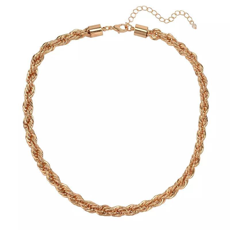 Gold Tone Twisted Chain Necklace, Womens, None Product Image