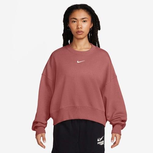 Nike Womens Nike NSW Phoenix OOS Fleece LBR Crew - Womens Pink/Sail Product Image