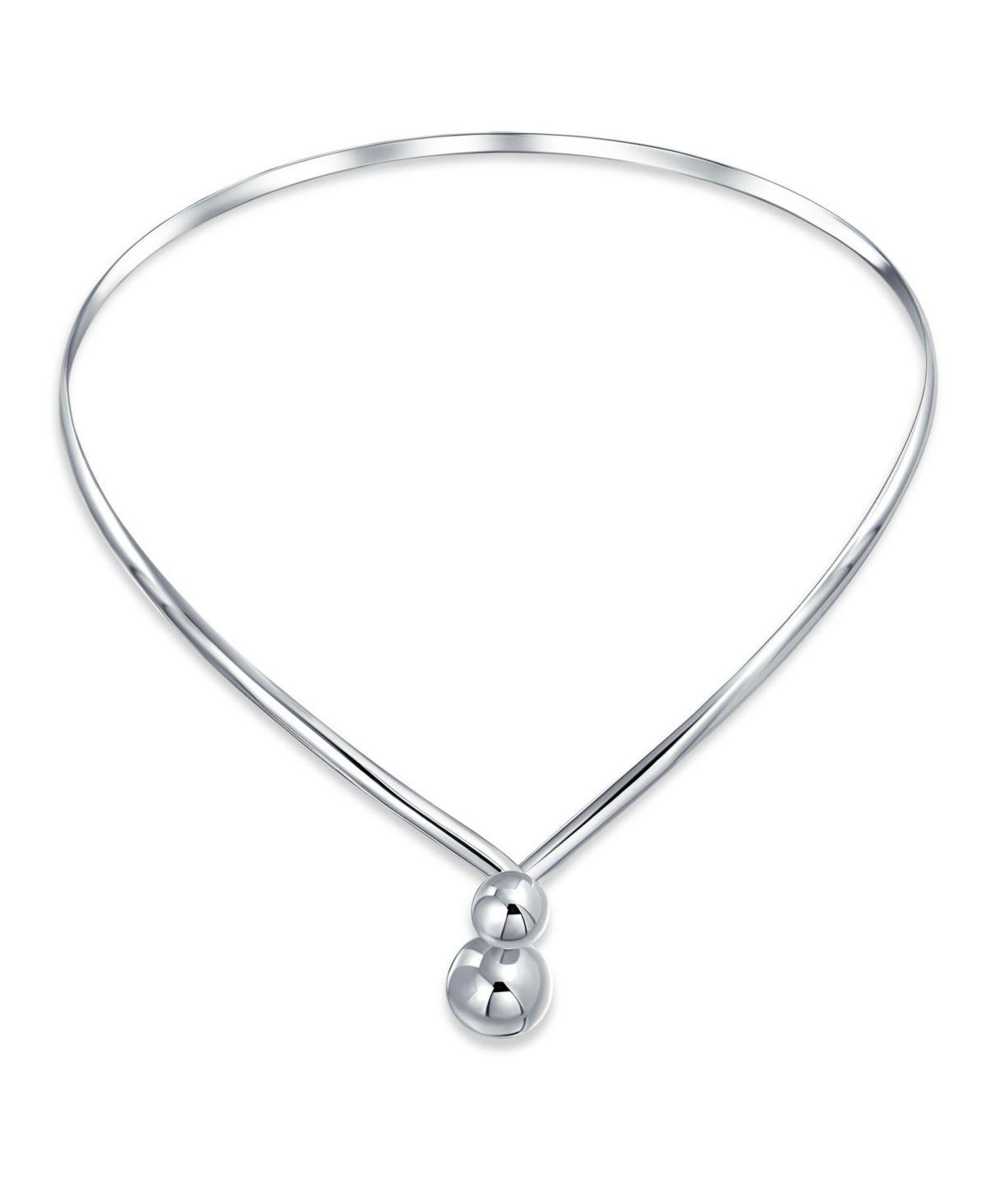 Geometric Choker V Shape Interlocking Balls Collar Statement Necklace For Women .925 Silver Sterling Product Image