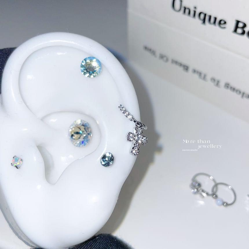 Butterfly / Cross / Faux Opal Rhinestone Alloy Earring Product Image