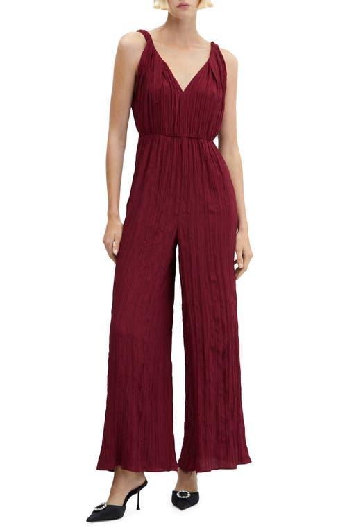 MANGO Wide Leg Pliss Jumpsuit Product Image